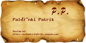 Palánki Patrik névjegykártya